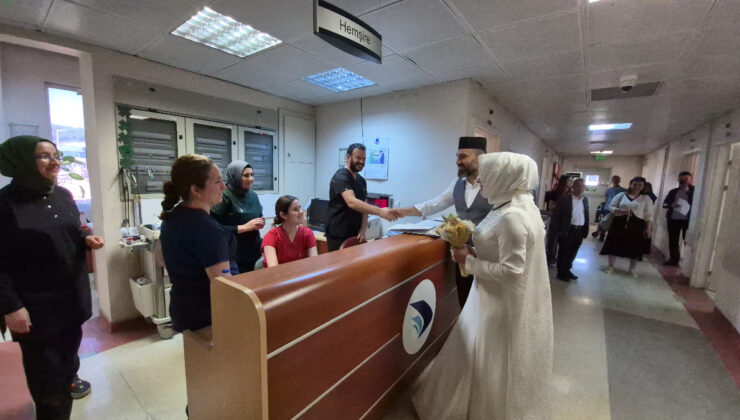 Düzce’de nikahlarını hastane odasında kıydılar