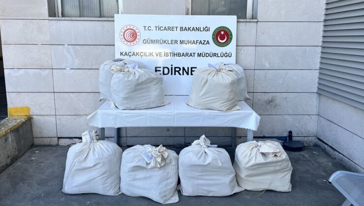 Edirne’de tarama yapılan otobüste 87 kilo uyuşturucu ele geçirildi
