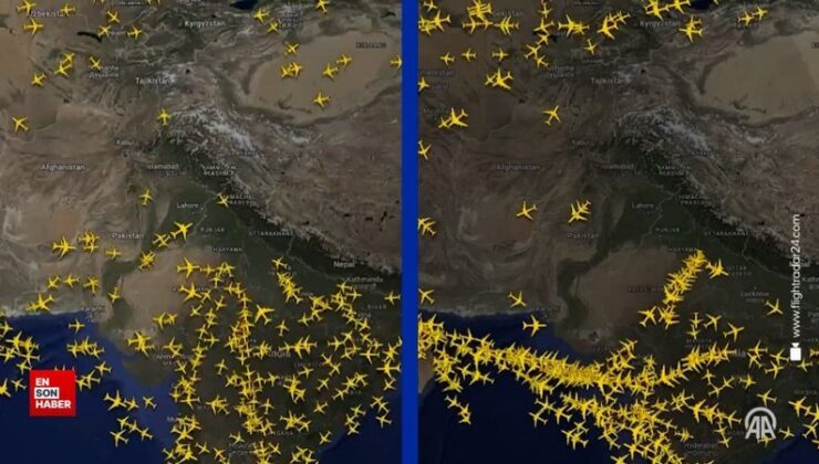 Hindistan ve Pakistan hava alanında sivil uçuş trafiğinde azalma yaşandı