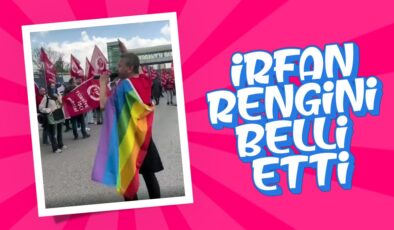 İrfan Değirmenci, 1 Mayıs kutlamalarına LGBT bayrağıyla katıldı