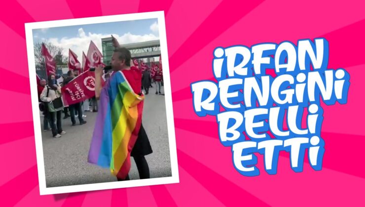 İrfan Değirmenci, 1 Mayıs kutlamalarına LGBT bayrağıyla katıldı