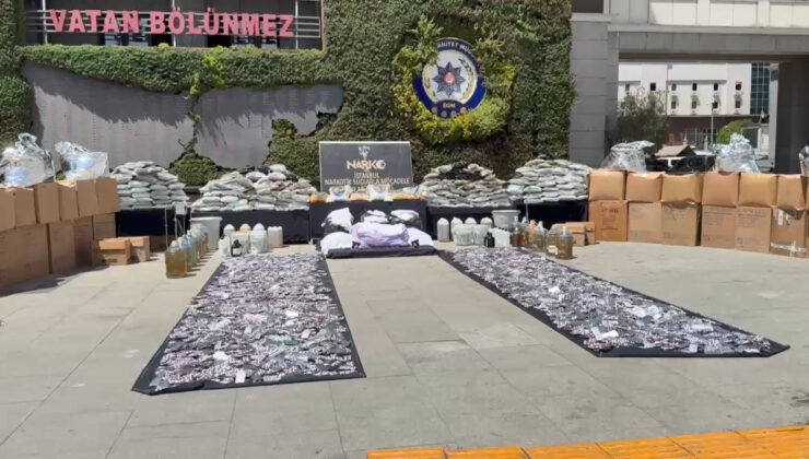 İstanbul’da 1 ton uyuşturucu husus ile 8 milyon adet hap ele geçirildi
