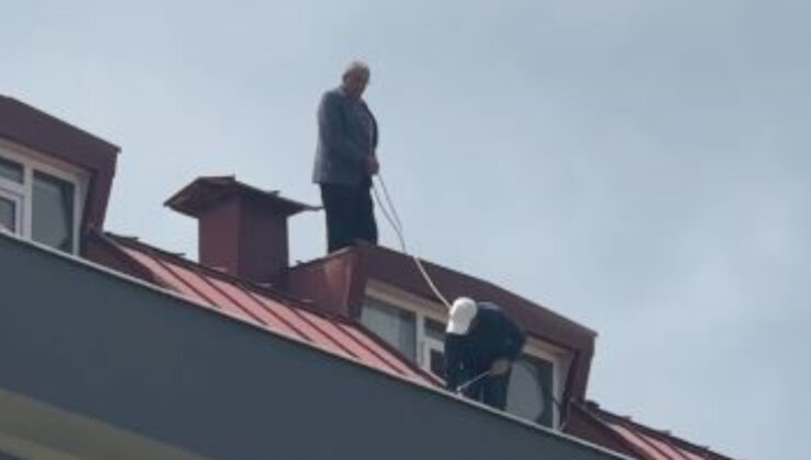 İstanbul’da çatıya çıkan emekçinin akılalmaz ‘güvenlik önlemi’