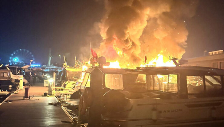 İstanbul’da marinada 4 tekne alev alev yandı