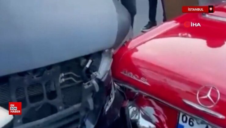 İstanbul’da vale teslim aldığı lüks klasik araçla bu türlü kaza yaptı