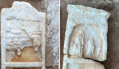 İzmir’de ceviz bahçesinde 2 bin yıllık mezar taşı bulundu