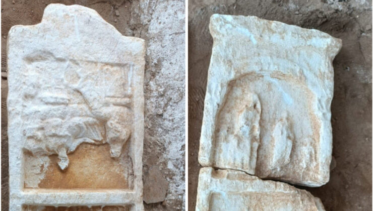 İzmir’de ceviz bahçesinde 2 bin yıllık mezar taşı bulundu