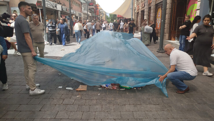 İzmir’in göbeğinde çöpten utanç görüntüsü: Esnaf tahlili üzerini kapatmakta buldu