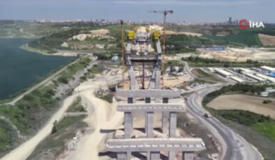 Kanal İstanbul’un birinci köprüsünün ayakları 100 metreyi aştı