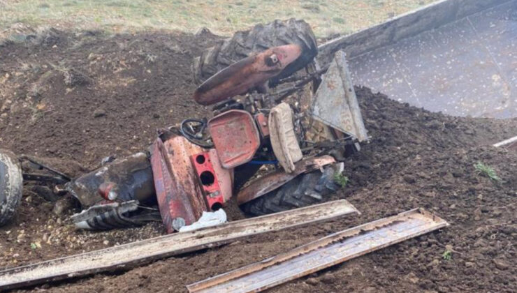 Kayseri’de traktör şarampole yuvarlandı