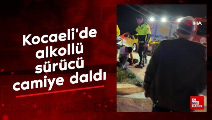 Kocaeli’de alkollü şoför mescide daldı