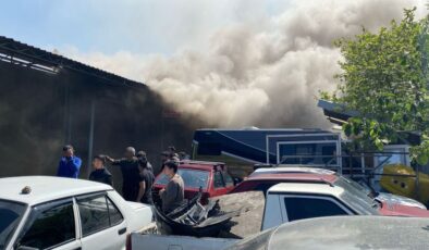 Kocaeli’de oto kilit dükkanında çıkan yangında göz gözü görmedi