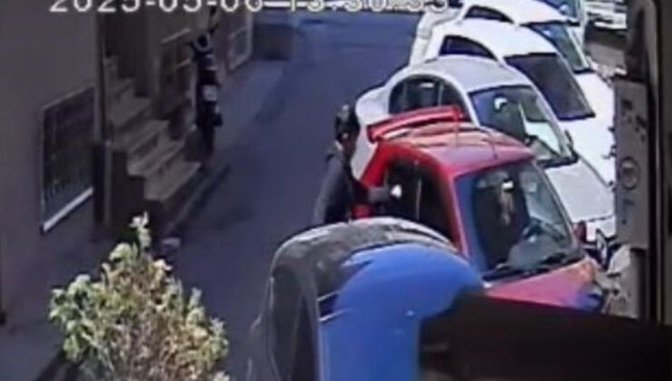 Kocaeli’nde park halindeki araca taş ve yumrukla saldırdı