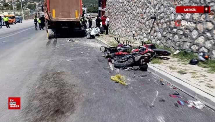 Mersin’de kamyon yoldan çıktı önüne gelen taşıtı ezdi