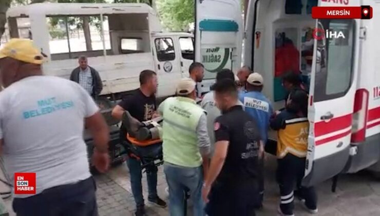 Mersin’de kestiği kolu ayağıyla iterken düşen personel ağır yaralandı