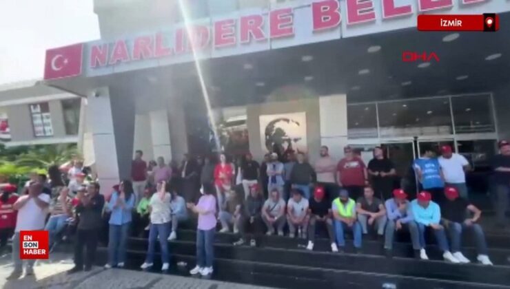Narlıdere Belediyesi personelleri, grev başlattı
