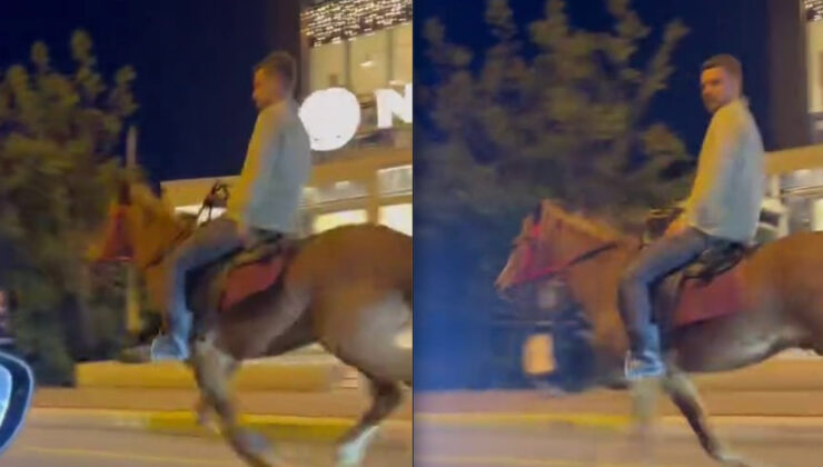 Sakarya’da kentin göbeğinde dörtnala at sürdü