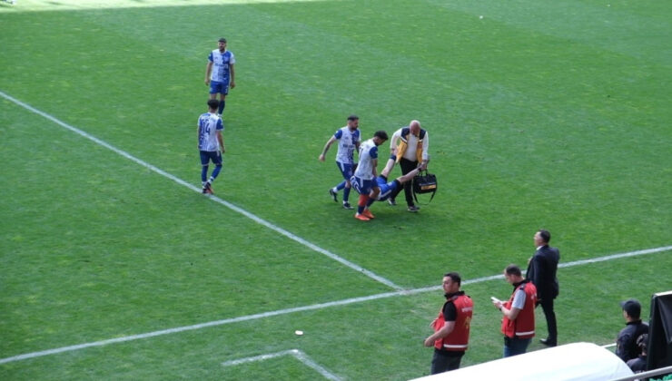 Sakatlanan oyuncu, karga tulumba saha kenarına taşındı