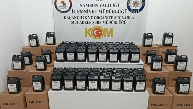 Samsun’da 1 ton kaçak etil alkol ele geçirildi