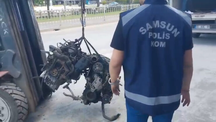 Samsun’da çok sayıda gümrük kaçağı lüks araç motoru ele geçirildi