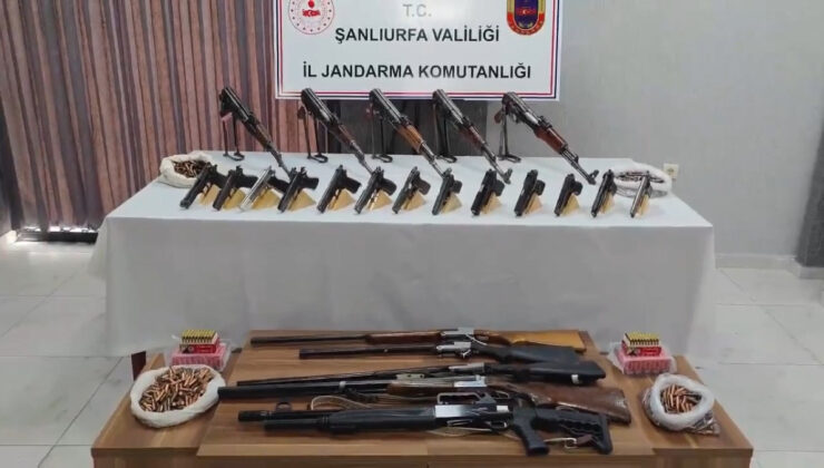 Şanlıurfa’da çamaşır makinesi ile toprak altından silahlar çıktı