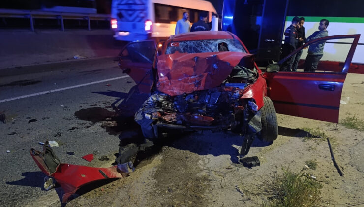 Tekirdağ’da araba ile midibüs çarpıştı: 1 meyyit