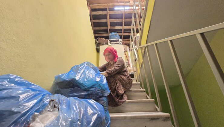 Zonguldak’ta meskenden tahliye edilen bayan çatıda yaşamaya başladı