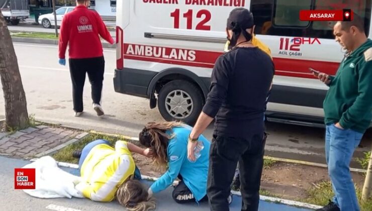 Aksaray’da arabadan atılan bayan baygın bulundu