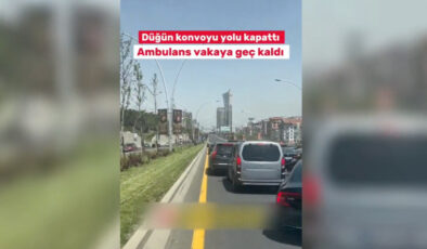 Ambulansa yol vermeyen düğün konvoyuna ceza yağdı