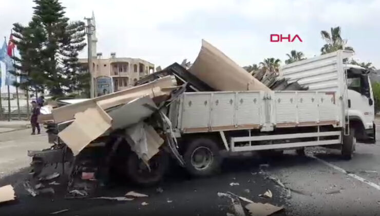 Antalya’da asfalt yüklü kamyon ortalığı savaş alanına çevirdi