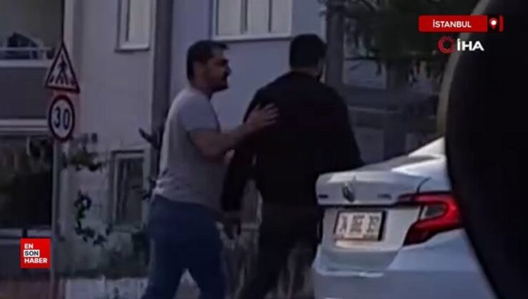 Arnavutköy’de iki şoför ortasındaki yol verme arbedesi