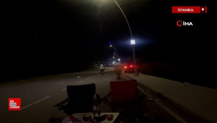 Arnavutköy’de şoför yol kenarında oturanları geçip kaldırıma çıktı