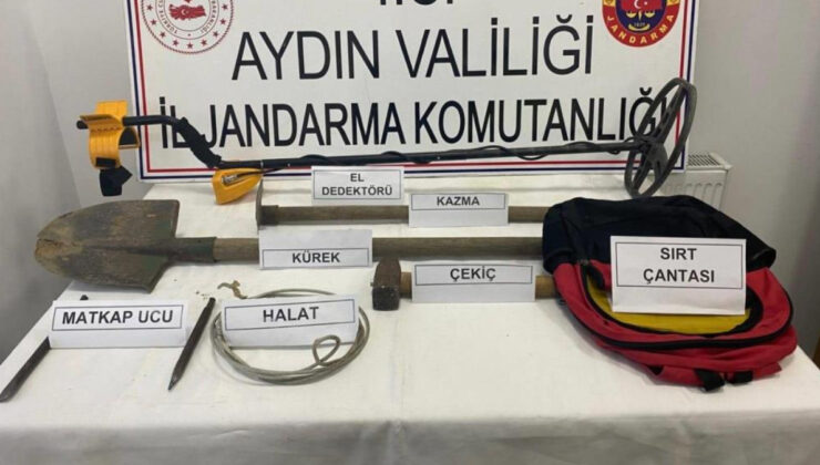 Aydın’da sit alanında kaçak hafriyat yapan 3 kişi suçüstü yakalandı