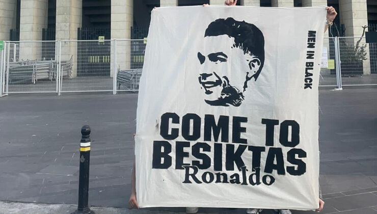 Beşiktaş taraftarından Cristiano Ronaldo pankartı