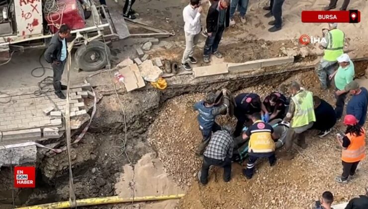 Bursa’da altyapı çalışmaları sırasında toprak altında kaldı
