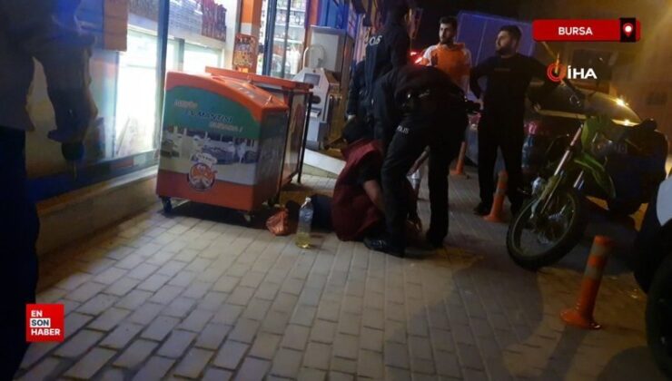 Bursa’da bakkalı kundaklamaya çalışan kişiyi polisler yakaladı