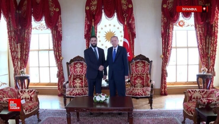 Cumhurbaşkanı Erdoğan, Suriye Devlet Başkanı Şara ile Dolmabahçe’de bir ortaya geldi