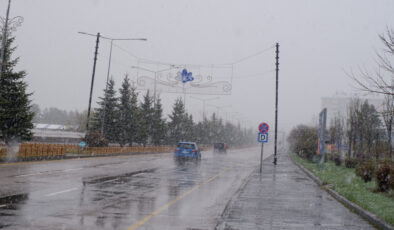 Erzurum’da mayıs ayında kar yağışı