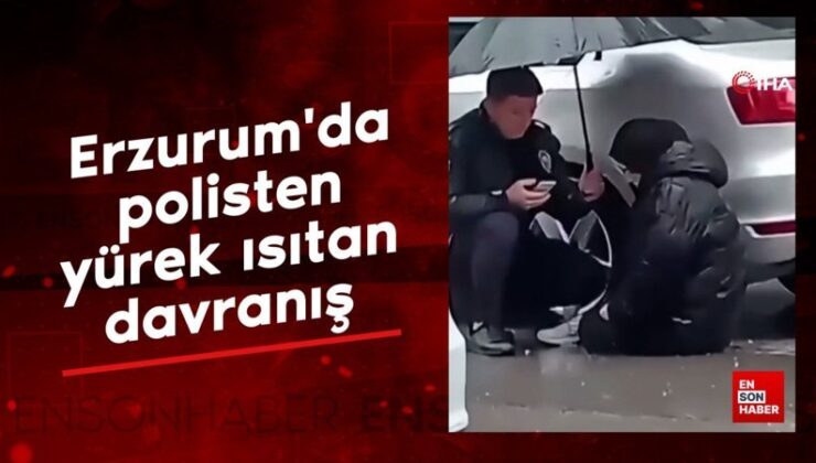 Erzurum’da polisten yürek ısıtan davranış