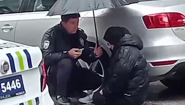 Erzurum’da yaralı öğrenciye şemsiye tutan polis konuştu
