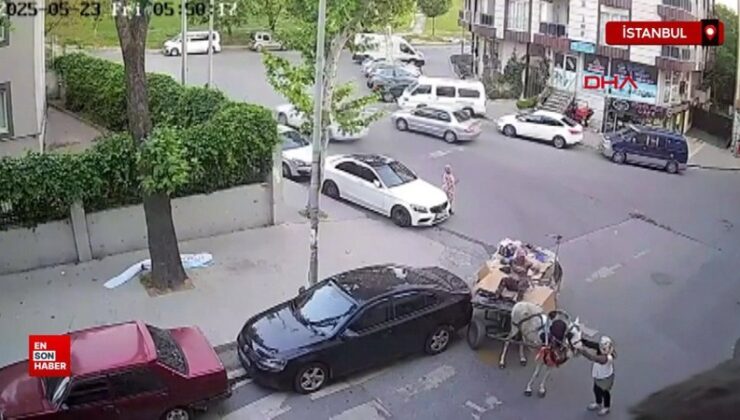 Esenyurt’ta at arabası ile arabaya çarpıp kaçtı