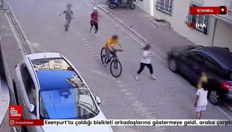 Esenyurt’ta çaldığı bisikleti arkadaşlarına göstermeye geldi, otomobil çarptı