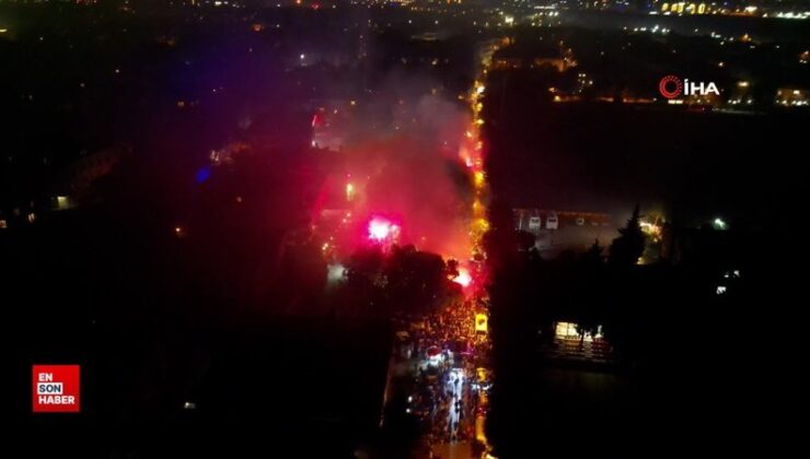 Florya’da şampiyonluk kutlaması havadan görüntülendi