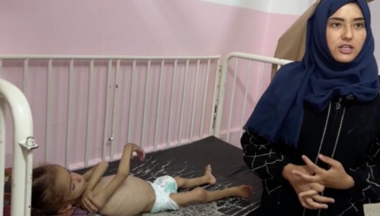 Gazze’de bir çocuk daha açlık yüzünden can vermek üzere