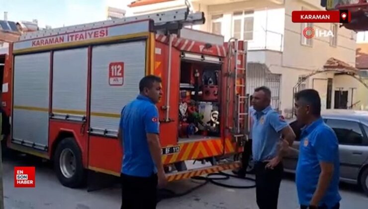 Karaman’da öfkeli koca konutun çatısını ateşe verdi