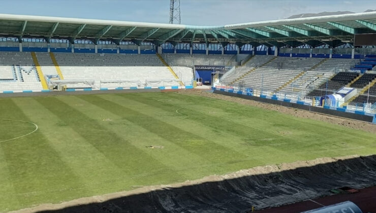 Kazım Karabekir Stadyumu’nun tabanı hibrit çime dönüştürülüyor