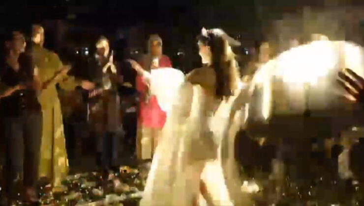 Kocaeli’de disko topu gelinin üstüne düştü