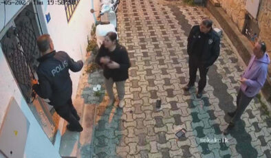 Muğla’da komşular ortasındaki uyuşmazlık kamerada