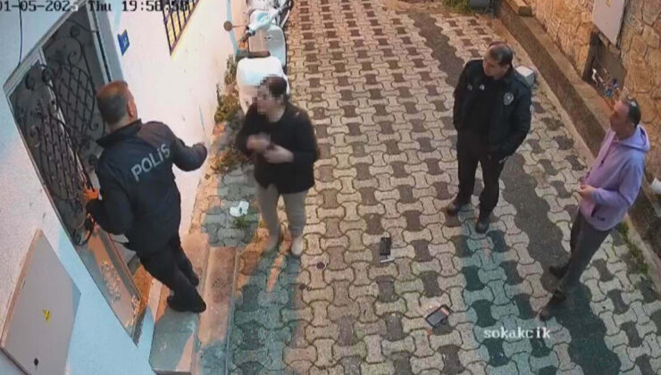 Muğla’da komşular ortasındaki uyuşmazlık kamerada