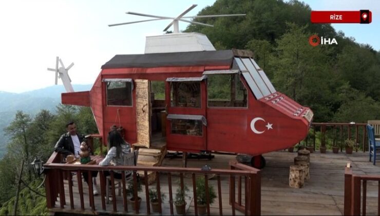Rizeli’nin dağ başına yaptığı Lazkopter ilgi odağı oldu